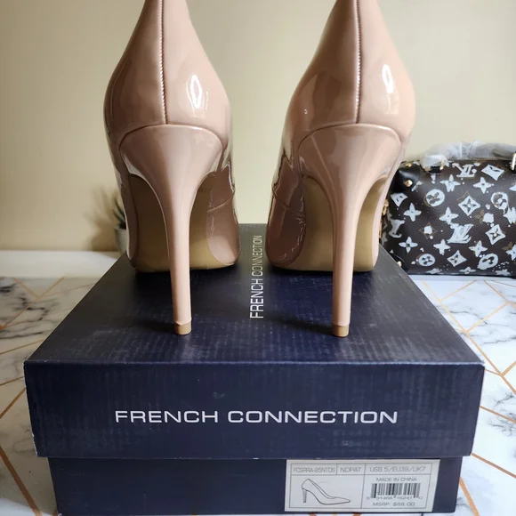 French Connection Nude Patent Leather Heels - Picture 3 of 7